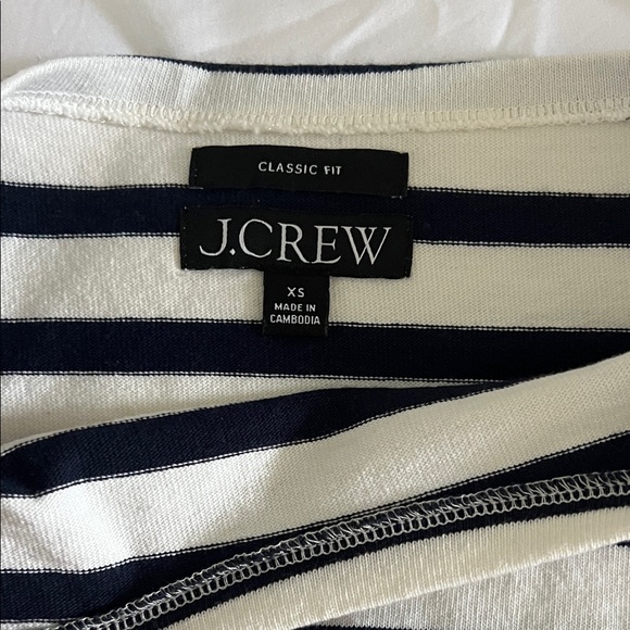 J. Crew Ivory Navy Classic mariner cloth boatneck T-shirt in stripe - Picture 6 of 7